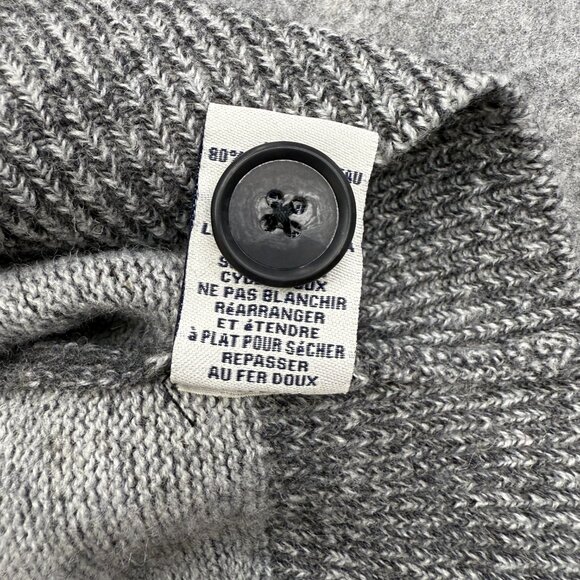 AQUA Bloomingdales Men's Long Sleeve Gray Knitted Button Sweater Mock Neck, XL - Picture 9 of 14